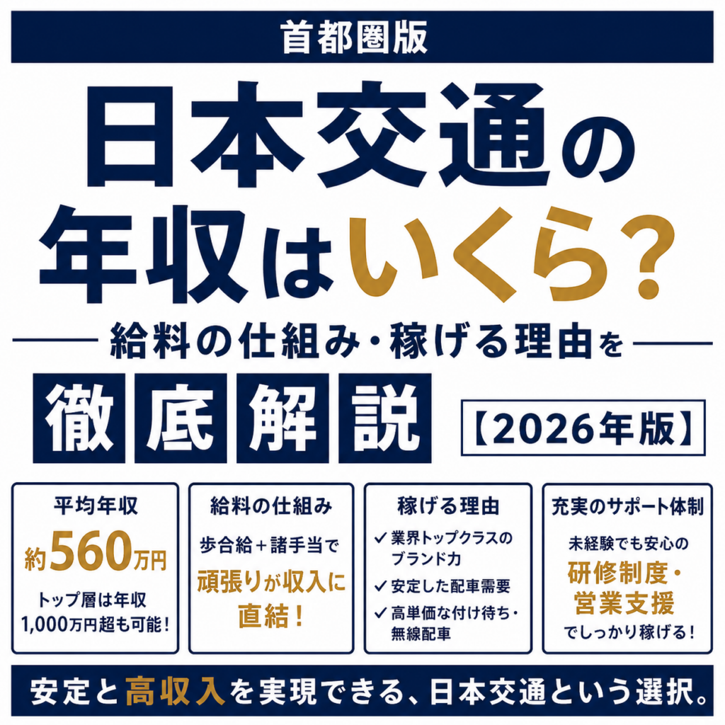 日本交通の年収はいくら?給料の仕組み・稼げる理由を徹底解説【2026年版】